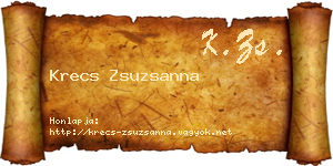 Krecs Zsuzsanna névjegykártya